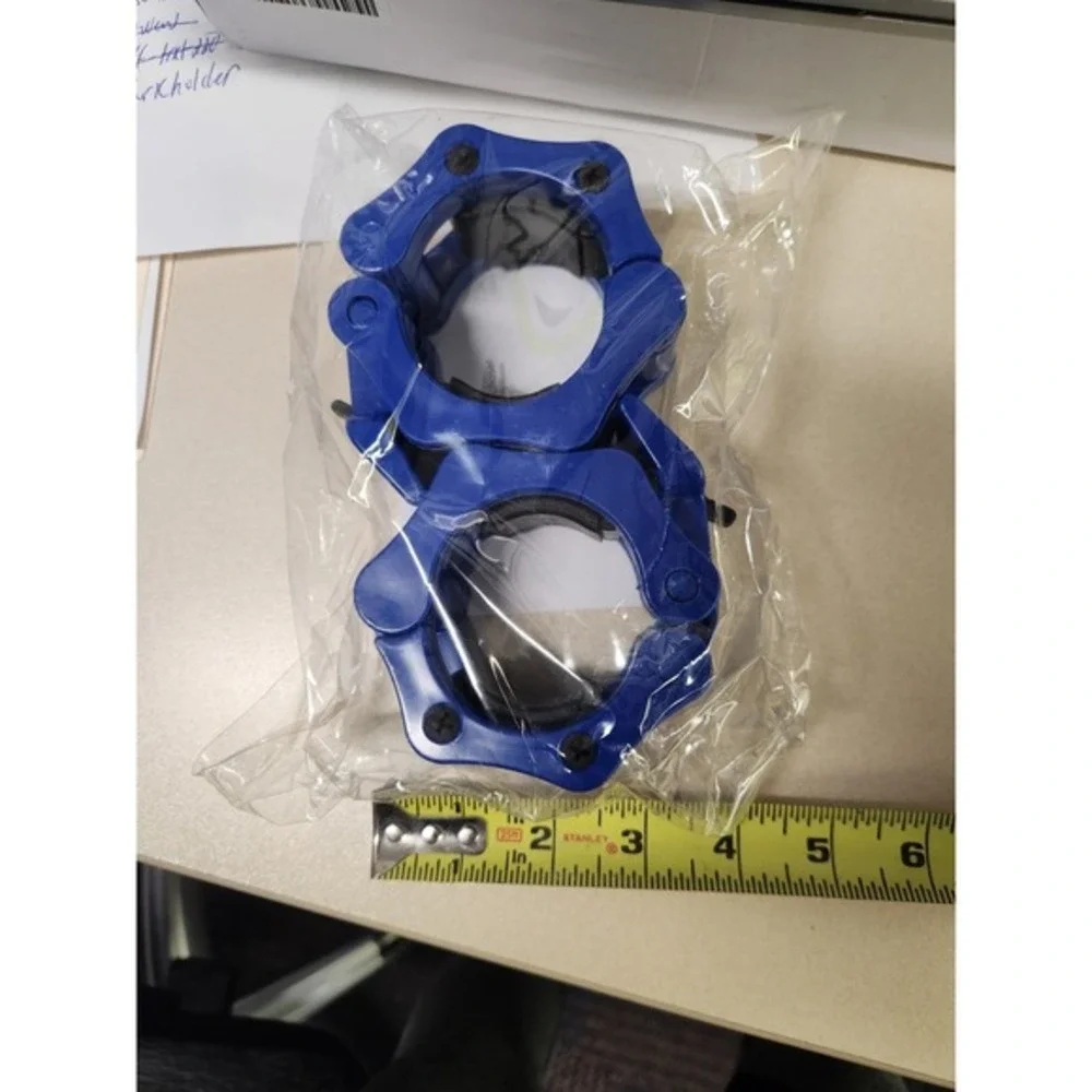 ProSourceFit‎ Barbell Clamp Collar Weight Lock Blue Set - Picture 4 of 4